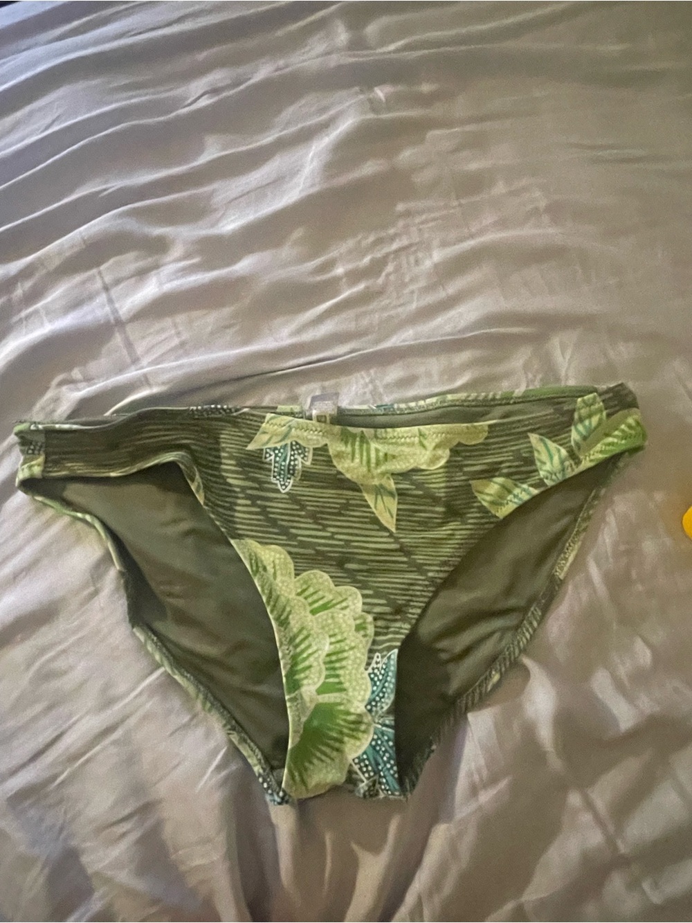 Green Tropical Print Bikini Bottoms Aerie